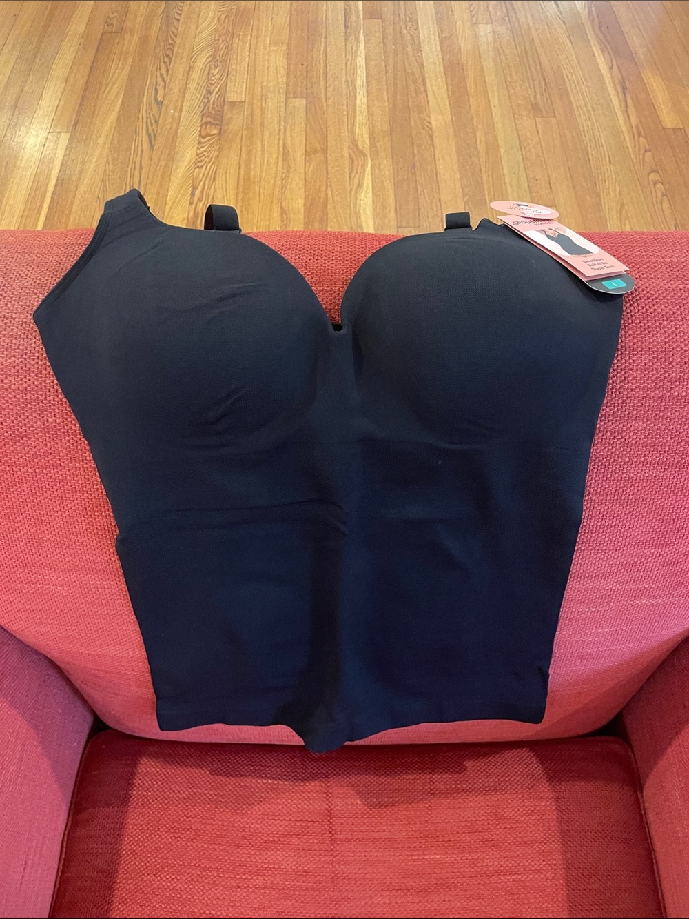 NWT Shapermint Sweetheart Built-In Bra Shaper Cami Black Size L